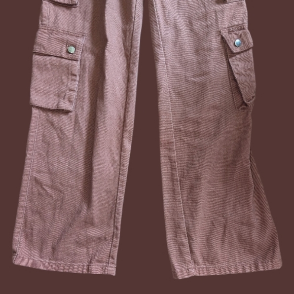 VGUC Juniors Size Small Harper & Ivy Cargo Pocket Pants Taupe 100% Cotton - Picture 5 of 7